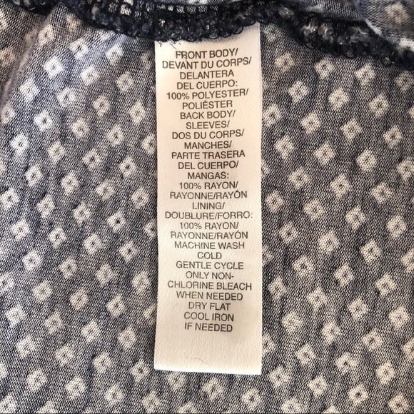 LOFT Navy & White Mixed Media Geo Dot Printed Top - Picture 5 of 6